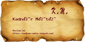 Kadnár Máté névjegykártya