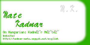 mate kadnar business card